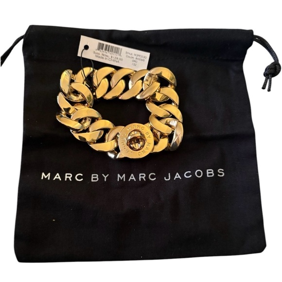 Marc By Marc Jacobs Large Goldtone Bracelet with Katie Turn Lock New with Tags. - Picture 2 of 7